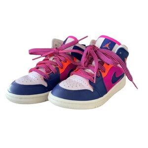 Nike Kids Sneakers - Pink, Blue, and Orange Accents